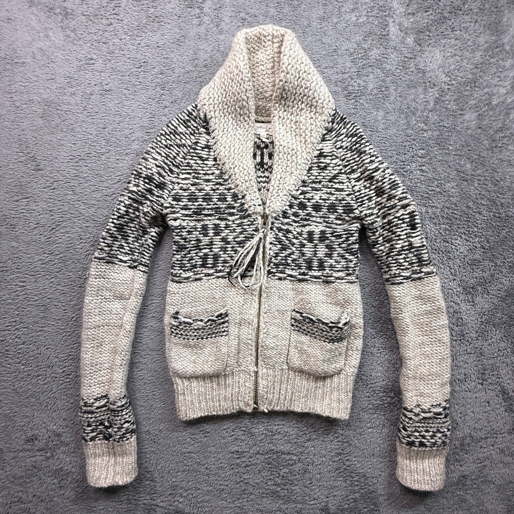 Aritzia Wilfred Free Italian Yarn Chunky Knit Cardigan Sweater Womens XXS Zip Up